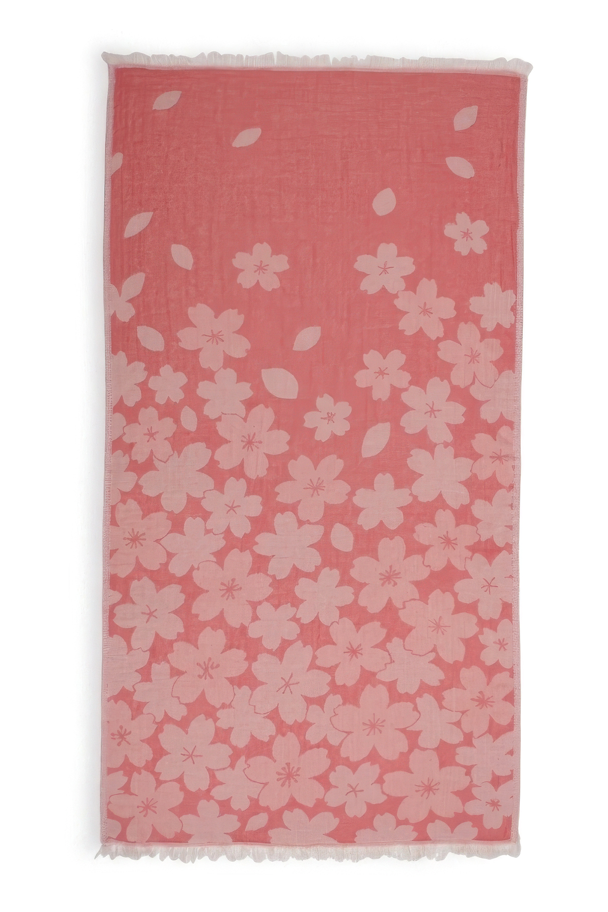 Sakura Desen Lüks Pamuklu Peştemal Plaj Havlusu(Çift Yönlü)