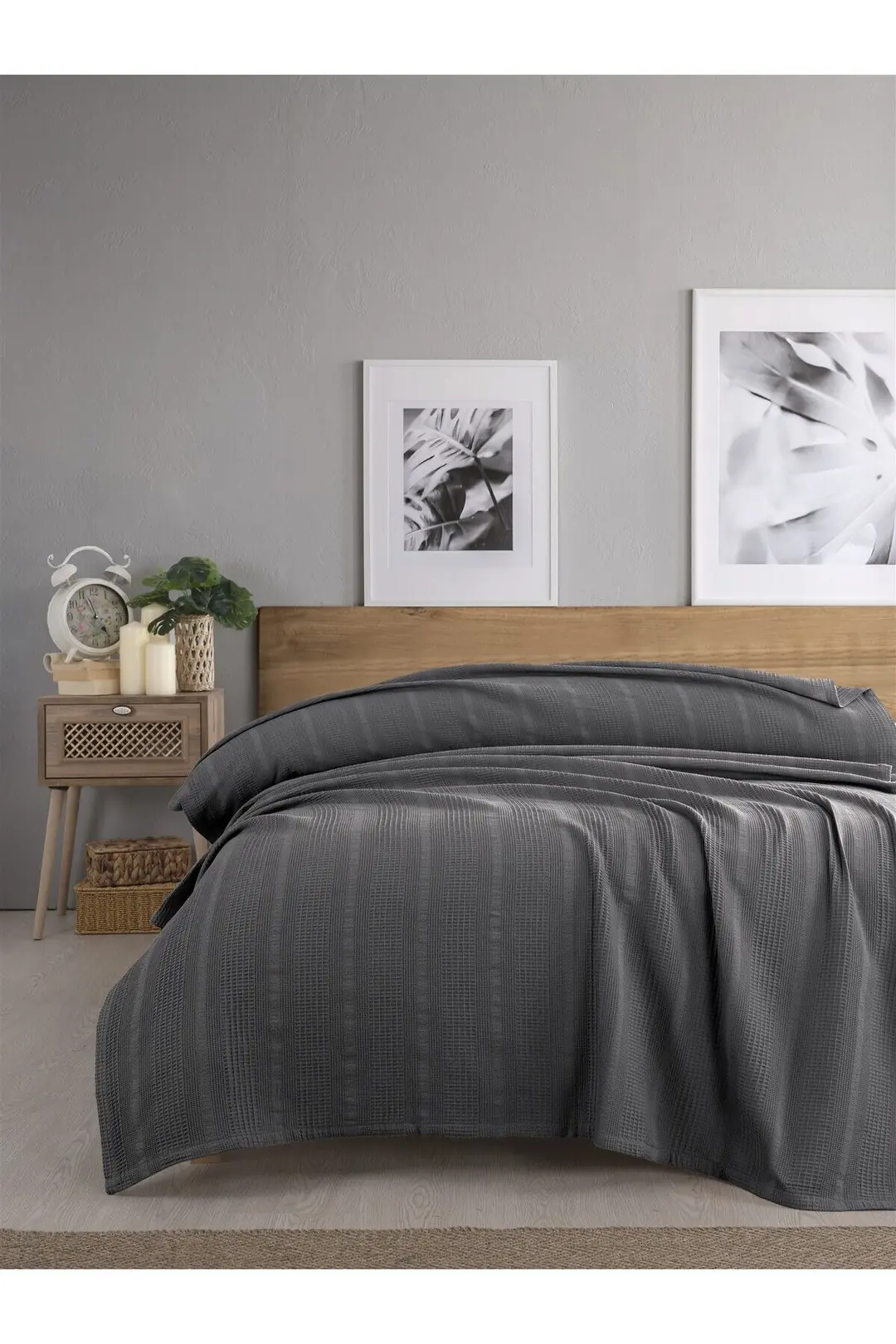 Tek Kişilik Waffle Pike 160x230cm, %100 Pamuk, Petek Tasarım